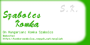 szabolcs komka business card